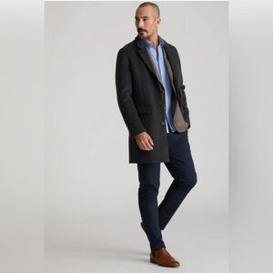 UNTUCKIT LEON WOOL TOP COAT CHARCOAL GREY NWT